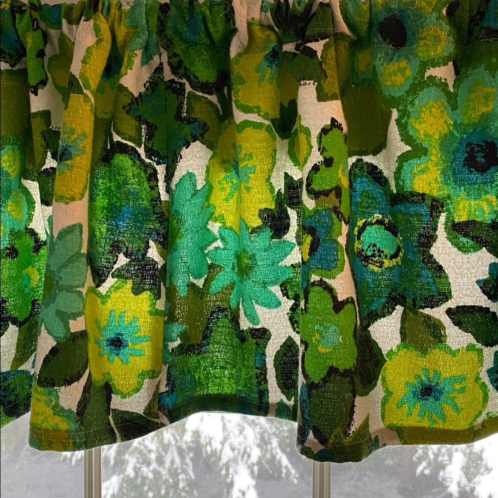 VTG Floral Textured Cotton Fabric Valance - Picture 3 of 7